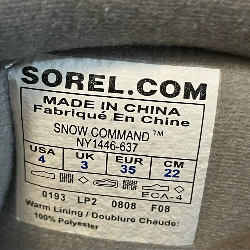 Sorel‎ Pink Snow Command Insulated Boots Youth Size 4